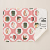 Couverture Sherpa Ils Me Voient Rollin' Kawaii Fun Sushi Rolls & Dot (Devant (Horizontal))