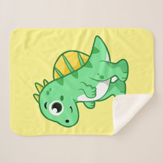 Couverture Sherpa Image Mignonne D'Un Spinosaure. (Devant (Horizontal))