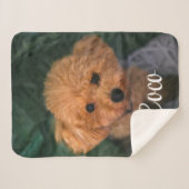 Couverture Sherpa Image Personnalisée Et Nom Cute Dog Blanket Cadeau (Devant (Horizontal))