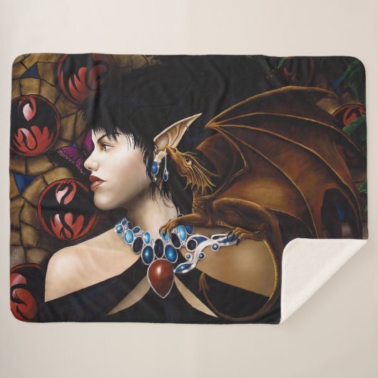 Couverture Sherpa Imaginaire à papillon Elf Dragon (Devant (Horizontal))