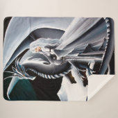 Couverture Sherpa Imaginaire Auroras femme Dragon blanc (Devant (Horizontal))