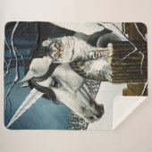 Couverture Sherpa Imaginaire de chat de la licorne blanche (Devant (Horizontal))