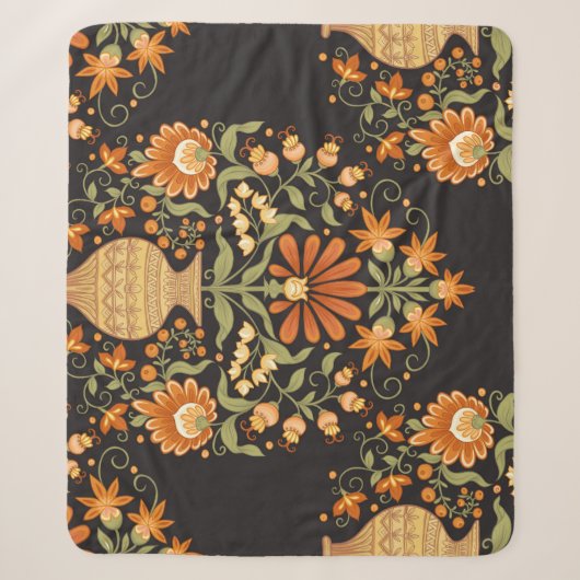 Couverture Sherpa Imaginaire moghol : Opulence florale rétro (Devant)