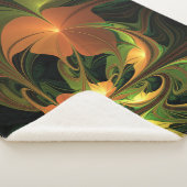 Couverture Sherpa Imaginaire Plante Abstrait rouille verte Brown fra (3/4)