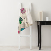 Couverture Sherpa Imaginaire tropical : Motif feuille Flamant rose (En situation)