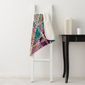 Couverture Sherpa Imitation du motif de patchwork indien avec textur (En situation)