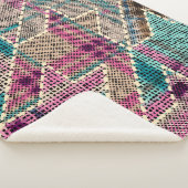 Couverture Sherpa Imitation du motif de patchwork indien avec textur (3/4)