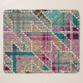 Couverture Sherpa Imitation du motif de patchwork indien avec textur (Devant (Horizontal))