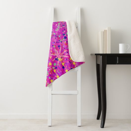 Couverture Sherpa Impression abstraite Jubilé Magenta (En situation)