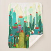Couverture Sherpa Impression Cactus | Beaucoup De Cactus (Devant)