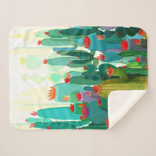 Couverture Sherpa Impression Cactus | Beaucoup De Cactus (Devant (Horizontal))