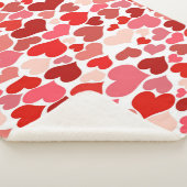 Couverture Sherpa Impression cardiaque rouge et rose (3/4)
