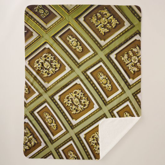 Couverture Sherpa Impression d'architecture verte et Brown (Devant)