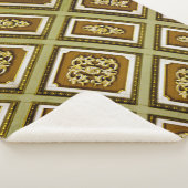 Couverture Sherpa Impression d'architecture verte et Brown (3/4)