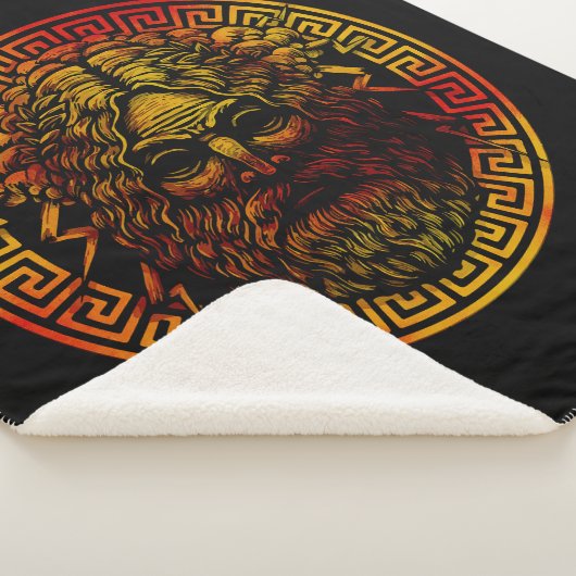 Couverture Sherpa Impression d'art du bouclier antique de Zeus (3/4)