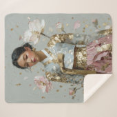 Couverture Sherpa Impression d'art Hanbok moderne (Devant (Horizontal))