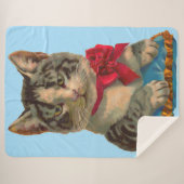 Couverture Sherpa Impression de chat de tabby victorien (Devant (Horizontal))