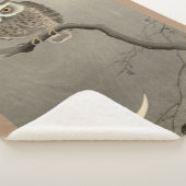 Couverture Sherpa impression de chouette à longue oreille (3/4)