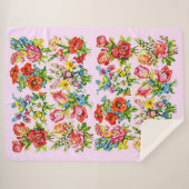 Couverture Sherpa impression de collection de fleurs florales épique (Devant (Horizontal))