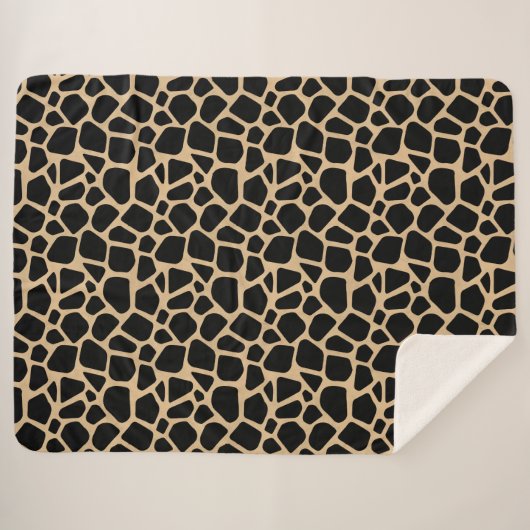 Couverture Sherpa Impression de girafe Brown noire (Devant (Horizontal))