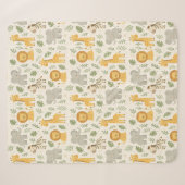Couverture Sherpa Impression de nurserie d'animaux de safari (Devant (Horizontal))