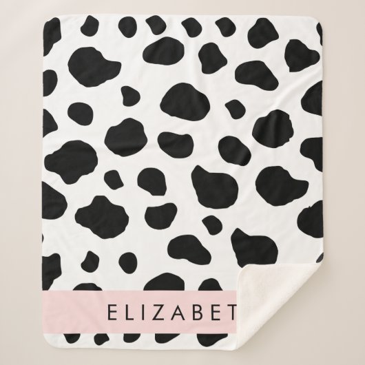 Couverture Sherpa Impression De Vache, Spots De Vache, Noir Et Blanc (Devant)