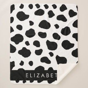 Couverture Sherpa Impression De Vache, Spots De Vache, Noir Et Blanc