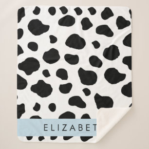Couverture Sherpa Impression De Vache, Spots De Vache, Noir Et Blanc