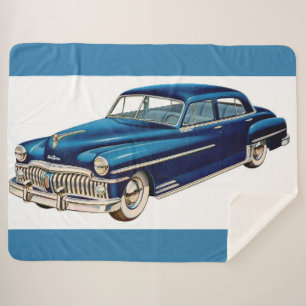 Couverture Sherpa Impression DeSoto bleue 1950
