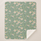 Couverture Sherpa Impression du pays du chalet de prairie sur vert (Devant)