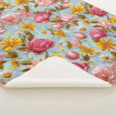 Couverture Sherpa Impression florale de style antique (3/4)