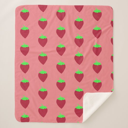 Couverture Sherpa Impression fraise (Devant)