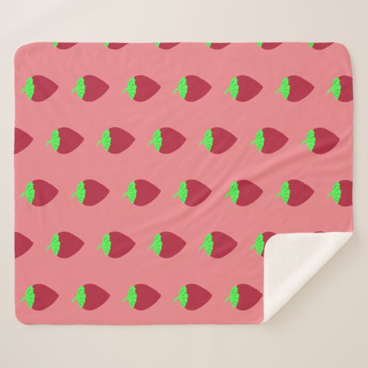 Couverture Sherpa Impression fraise (Devant (Horizontal))