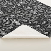 Couverture Sherpa Impression léopard noir et gris argenté (3/4)