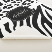 Couverture Sherpa Impression Lepard / Impression Zebra (3/4)