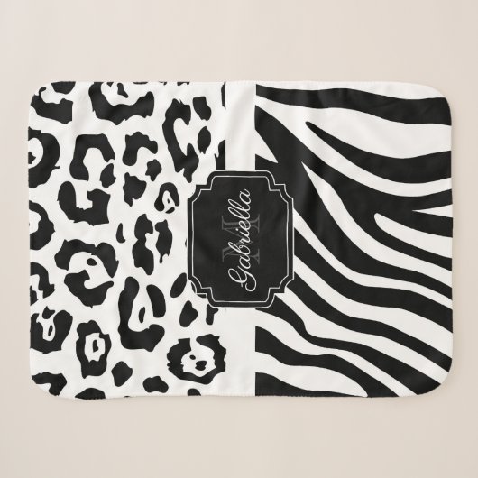 Couverture Sherpa Impression Lepard / Impression Zebra (Devant (Horizontal))