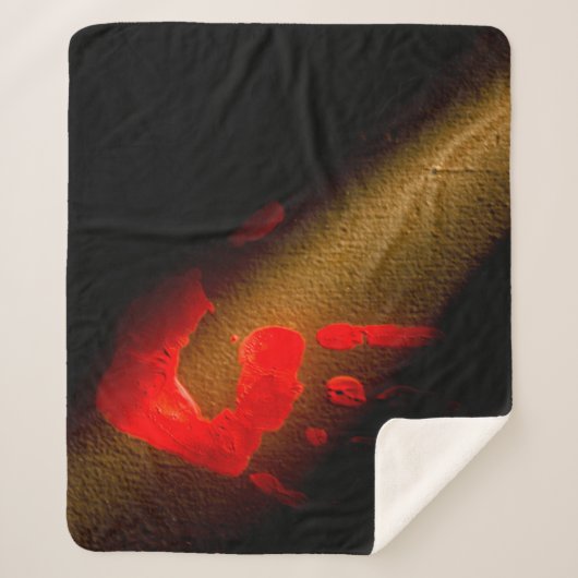 Couverture Sherpa Impression main rouge (Devant)