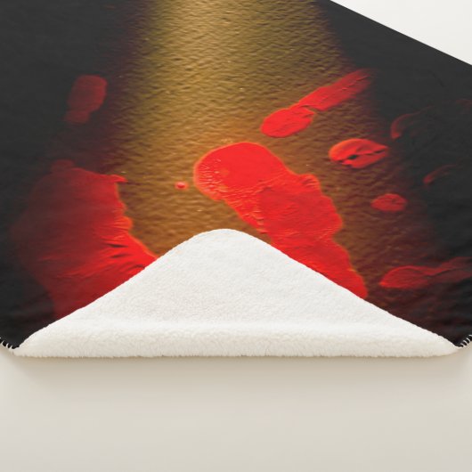 Couverture Sherpa Impression main rouge (3/4)