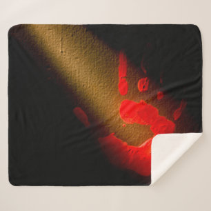 Couverture Sherpa Impression main rouge