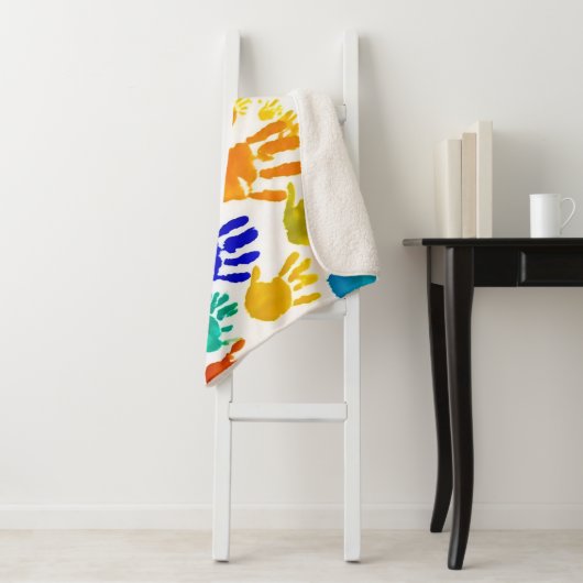 Couverture Sherpa Impression manuelle colorée (En situation)