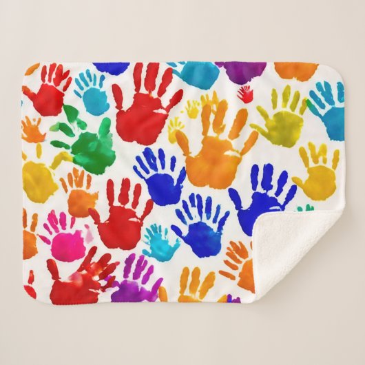 Couverture Sherpa Impression manuelle colorée (Devant (Horizontal))