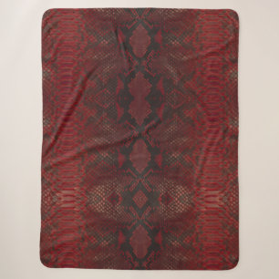 Couverture Sherpa Impression Python rouge et noir