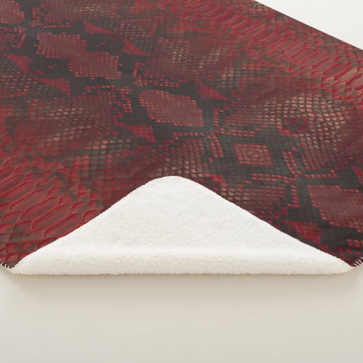 Couverture Sherpa Impression Python rouge et noir (3/4)
