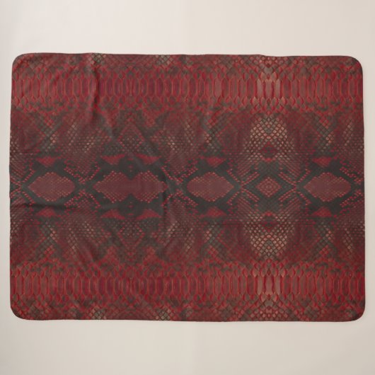 Couverture Sherpa Impression Python rouge et noir (Devant (Horizontal))