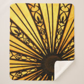 Couverture Sherpa Impression radiale jaune et noire (Devant)