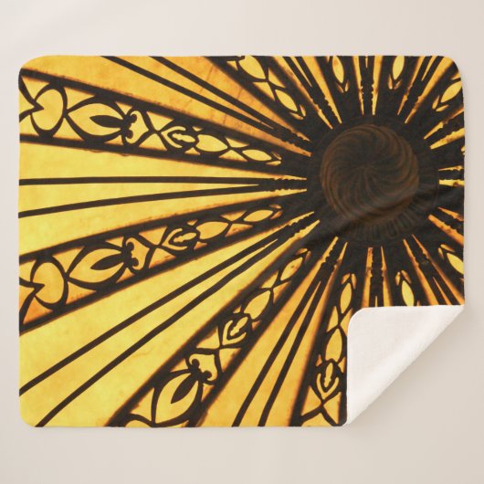 Couverture Sherpa Impression radiale jaune et noire (Devant (Horizontal))