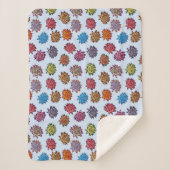 Couverture Sherpa Impression Rose pointillée, Modèle Floral Moderne (Devant)