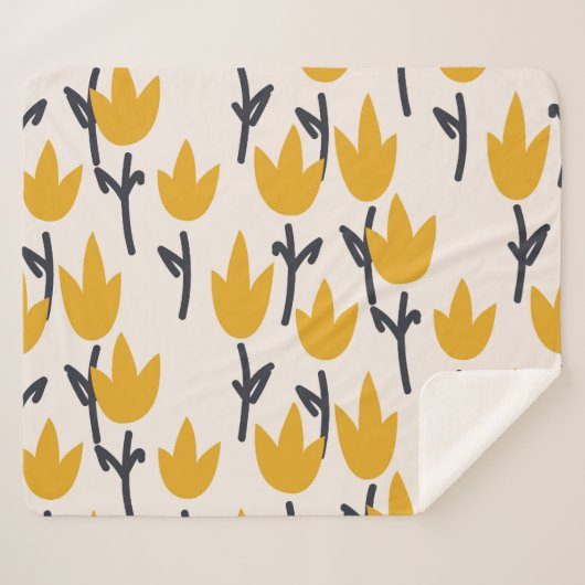 Couverture Sherpa Impression Tulipe simple (Devant (Horizontal))