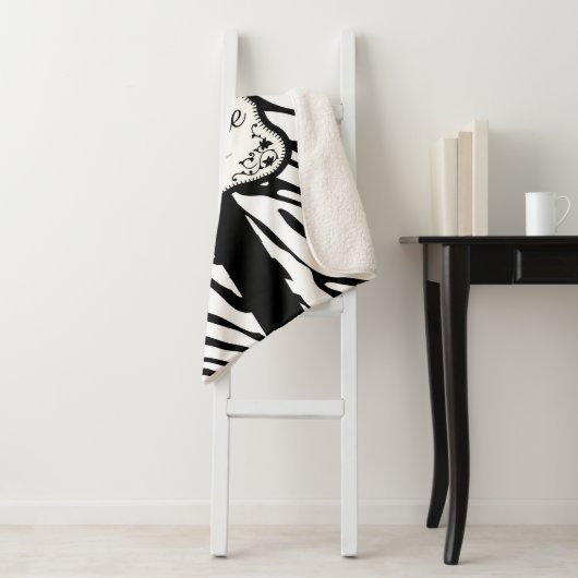 Couverture Sherpa Impression Zebra (En situation)