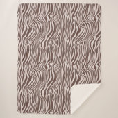 Couverture Sherpa Impression Zebra Brown Crème (Devant)